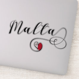 Heart Malta Flag, Maltees Sticker