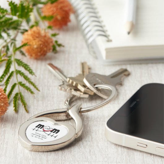 Heart Mam CHD Metal Sleutelhanger (Zijkant)