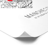 Heart Manchester City Map (Verenigd Koninkrijk) Poster (Hoek)