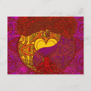 Heart Mandala in het rood Briefkaart
