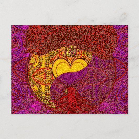 Heart Mandala in het rood Briefkaart (Voorkant)