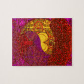 Heart Mandala in het rood Legpuzzel (Horizontaal)