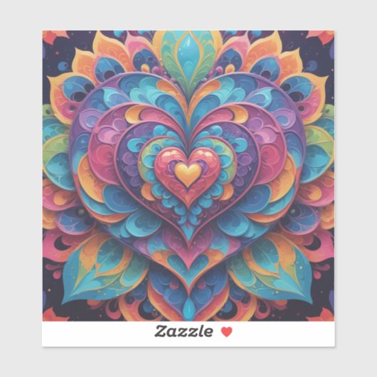 Heart Mandala Sticker (Vel)