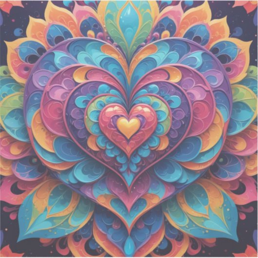 Heart Mandala Sticker (Voorkant)