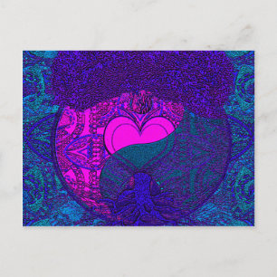 Heart Mandala Tree Briefkaart