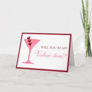 Heart Martini Galentine's Day Rood en Roze Kaart