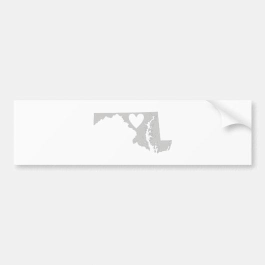 Heart Maryland staatssilhouette Bumpersticker (Voorkant)