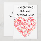 Heart Maze - Valentijnsdag Card (Flat) Kaart (Voorkant / Achterkant)