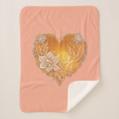 Heart Me over Oranje kunst Sherpa Deken (Voorkant)