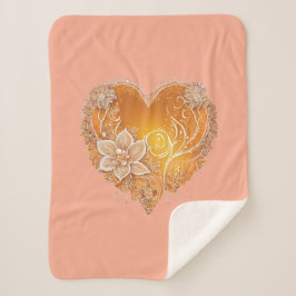 Heart Me over Oranje kunst Sherpa Deken