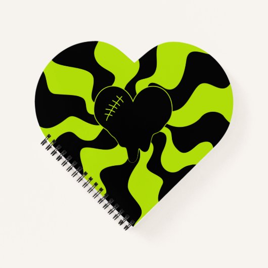 Heart Melt - Lime Green Notitieboek (Voorkant)