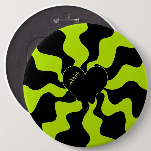 Heart Melt - Lime Green Ronde Button 6,0 Cm (Voorkant /achterkant)