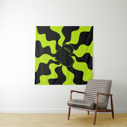 Heart Melt - Lime Green Wandkleed (In Situ (horizontaal))