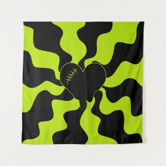 Heart Melt - Lime Green Wandkleed (Voorkant)