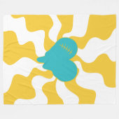 Heart Melt - Turquoise en Yellow Fleece Deken (Voorkant (Horizontaal))