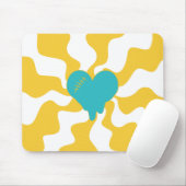 Heart Melt - Turquoise en Yellow Muismat (Met muis)