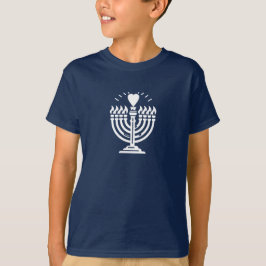 Heart Menorah Happy Chanoeka familie moeder vader  T-shirt