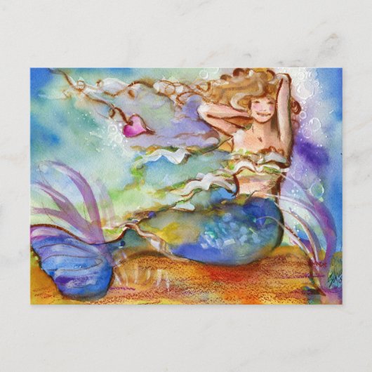Heart Mermaid Briefkaart (Voorkant)