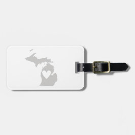 Heart Michigan staatssilhouette Bagagelabel