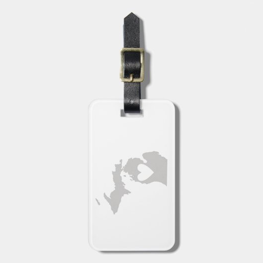 Heart Michigan staatssilhouette Bagagelabel (Voorkant verticaal)