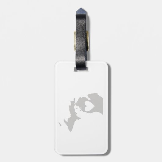 Heart Michigan staatssilhouette Bagagelabel (Achterkant verticaal)