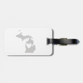 Heart Michigan staatssilhouette Bagagelabel (Achterkant horizontaal)