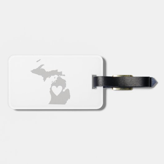 Heart Michigan staatssilhouette Bagagelabel (Achterkant horizontaal)