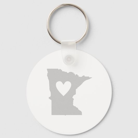 Heart Minnesota Shape Minnesotan Love North Star Sleutelhanger (Voorkant)