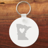 Heart Minnesota Shape Minnesotan Love North Star Sleutelhanger (Voorkant)