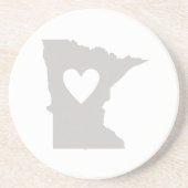 Heart Minnesota staatssilhouette Zandsteen Onderzetter (Voorkant)