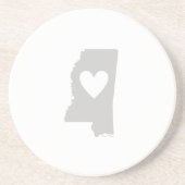 Heart Mississippi staatssilhouette Zandsteen Onderzetter (Voorkant)