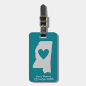 Heart Mississippi State Custom Bagagelabel (Voorkant verticaal)