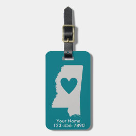 Heart Mississippi State Custom Bagagelabel