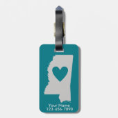 Heart Mississippi State Custom Bagagelabel (Achterkant verticaal)
