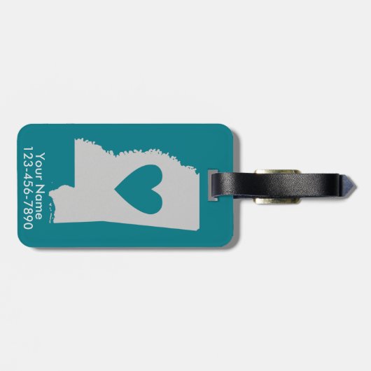 Heart Mississippi State Custom Bagagelabel (Achterkant horizontaal)