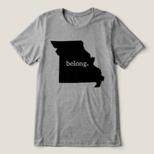 Heart Missouri Belong State Map Tri-Blend Shirt