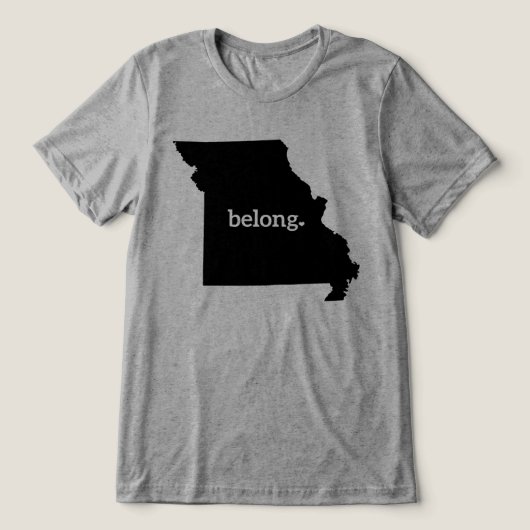 Heart Missouri Belong State Map Tri-Blend Shirt (Design voorkant)