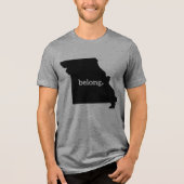 Heart Missouri Belong State Map Tri-Blend Shirt (Voorkant)
