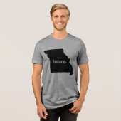 Heart Missouri Belong State Map Tri-Blend Shirt (Voorkant volledig)