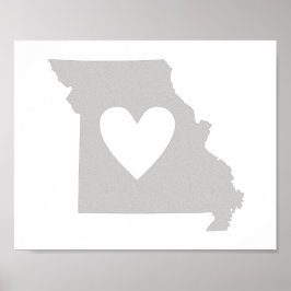 Heart Missouri staatssilhouette Poster