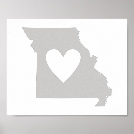 Heart Missouri staatssilhouette Poster (Voorkant)
