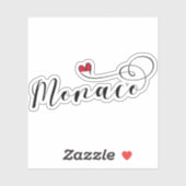 Heart Monaco, Monaco Vlag, ik hou van Monaco Sticker (Vel)