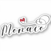 Heart Monaco, Monaco Vlag, ik hou van Monaco Sticker (Voorkant)