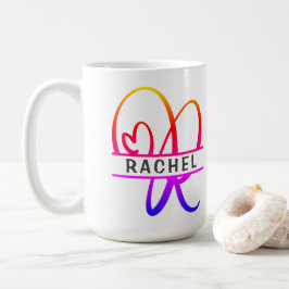 Heart Monogram Aangepaste koffiehandjes - letter R Koffiemok