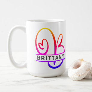 Heart Monogram Aangepaste koffiehandschoenen - let Koffiemok