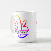 Heart Monogram Aangepaste koffiehandschoenen - let Koffiemok (Voorkant links)