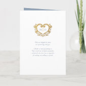 Heart monogram foto gouden grijze blauwe bruiloft programma (Achterkant)