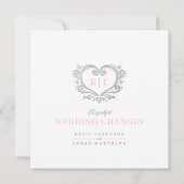 Heart monogram live stream huwelijksliefde aanpass aankondiging (Achterkant)