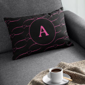 Heart Monogram Magenta Black Kussensloop