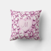 Heart Monogram Pink Butterfly Kussen (Achterkant)